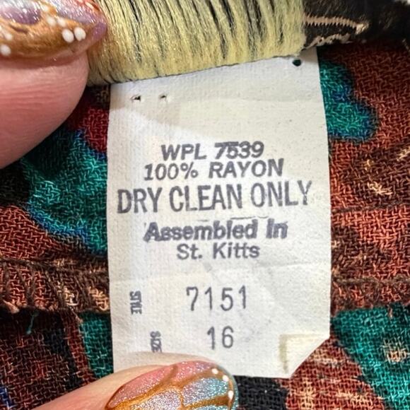 Vintage Diane von Furstenberg DVF Midi Skirt SZ 16 Paisley Fairy Dark Academia - Picture 13 of 14